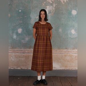 Pyne & Smith 100% linen No 17 in Tobacco Plaid